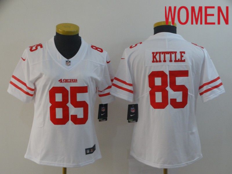 Women San Francisco 49ers #85 Kittle White Nike Vapor Untouchable Limited Player NFL Jerseys->women nfl jersey->Women Jersey